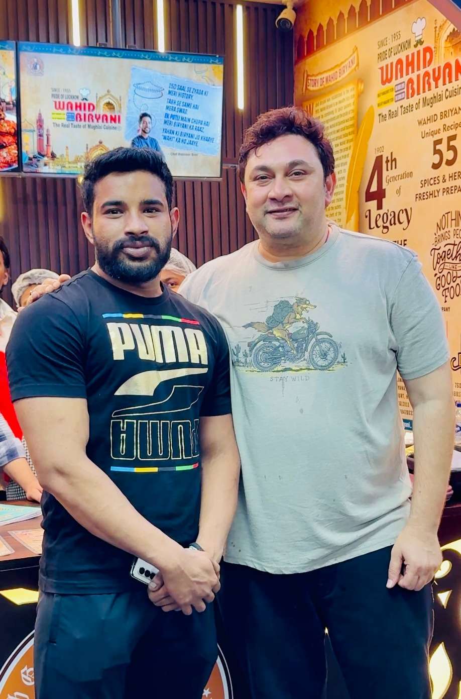 Guests posing at the Wahid Biryani outlet